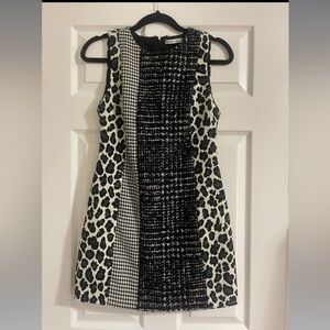 Alice + Olivia mixed media black and cream dress